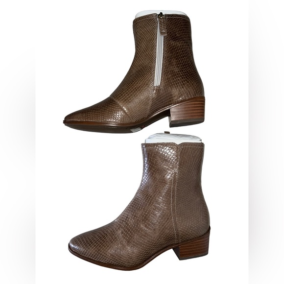 🤎 NWB! Rockport Brown Snakeskin Booties - Picture 8 of 13